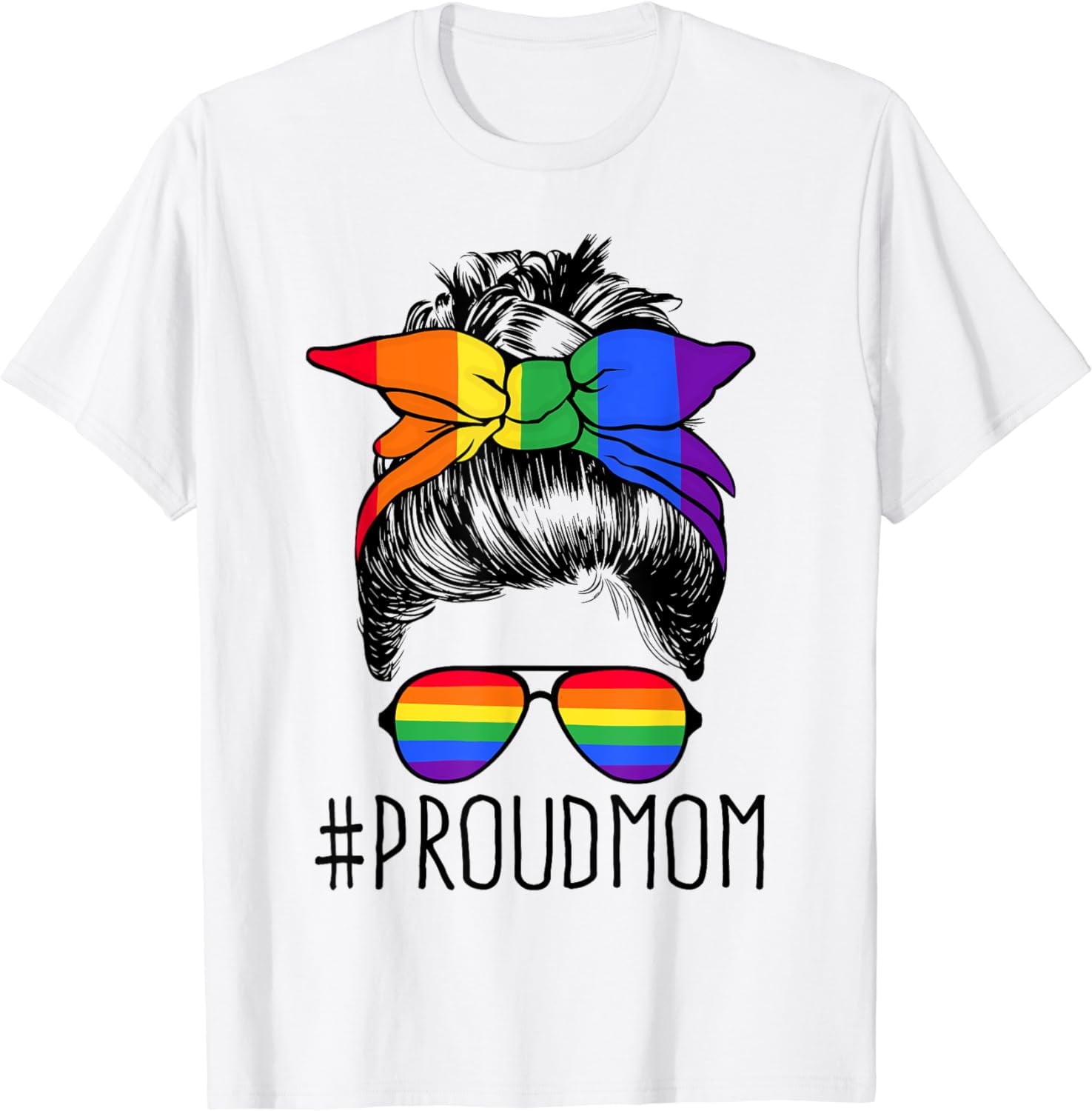 Débardeur Femme "Gay Mom Messy Hair Bun" - Couleur Arc-en-Ciel - Cadeau LGBTQ+ Pride