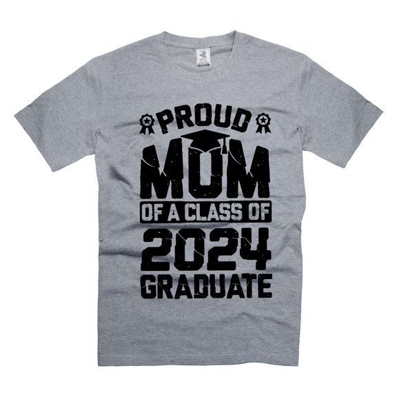 Proud Mom Of 2024 Graduate Shirt Proud Graduate 2024 Shirts Mom Mother Graduation Shirts (Small Grey)