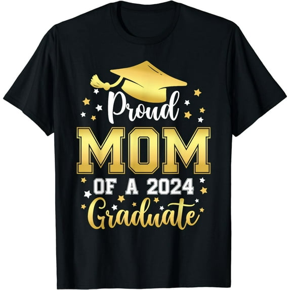 Proud Mom Of A Class Of 2024 Graduate Tee Mommy Senior 24 T-Shirt