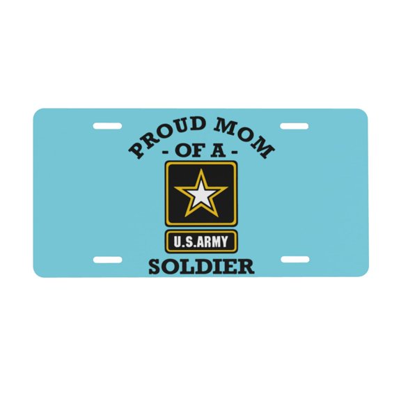 Proud Mom Of A Us Army Soldler License Plate 6x12 Inch Thickening Aluminum Metal Decorative License Plates, Universal Fit For Trucks, Suvs, Vehicles