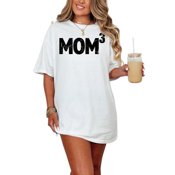 Proud Mom Of Three Children, White Comfort Colors T-Shirt, Small