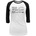 thumbnail image 1 of Proud Mom Scout Juniors 3/4 Sleeve Raglan T Shirt White-Black SM, 1 of 1