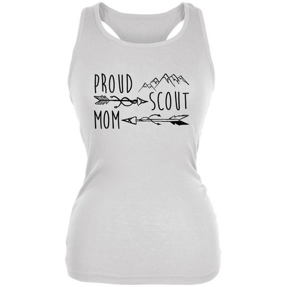Proud Mom Scout Juniors Soft Tank Top White 2XL