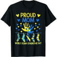 thumbnail image 1 of Proud Mom T21 World Down Syndrome Awareness Day Ribbon T-Shirt, 1 of 3