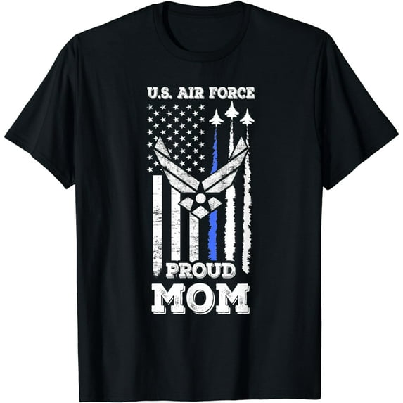 Proud Mom U.S. Air Force Stars Air Force Family T-Shirt