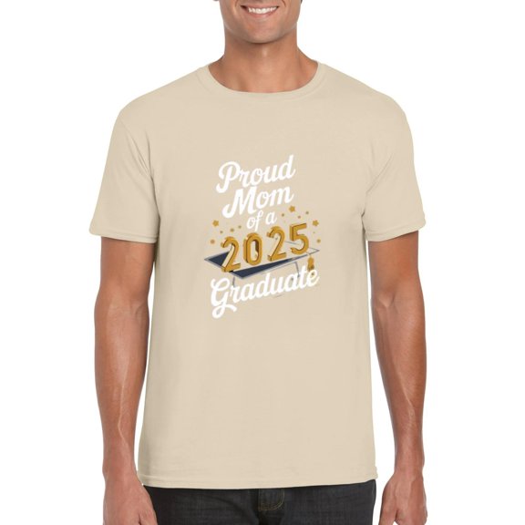 Proud Mom of 2025 Graduate Class Family Graduation Celebration T-Shirt, for men & women, up to size 5XL
