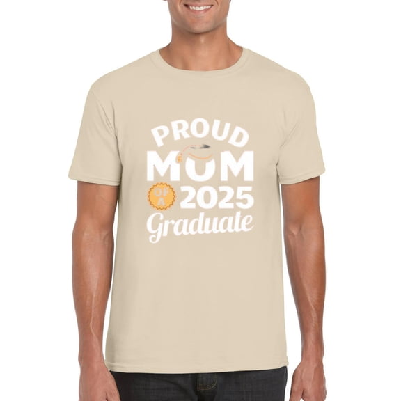 Proud Mom of 2025 Graduate Matching Family Graduation Support T-Shirt, for men & women, up to size 5XL