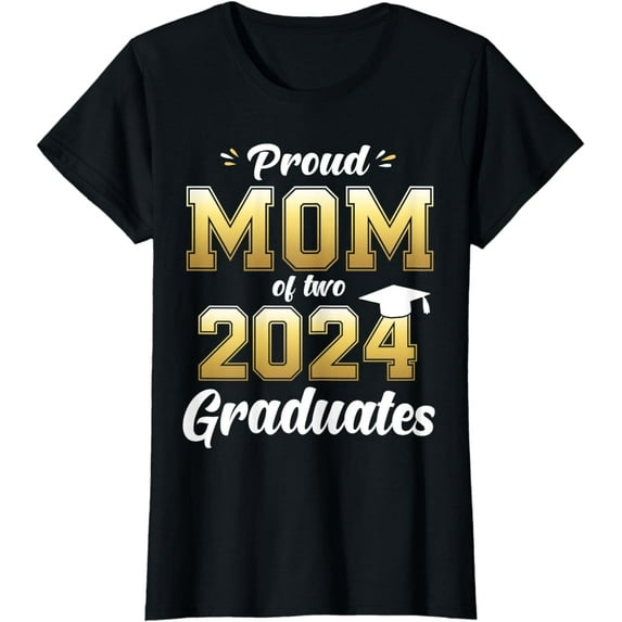Proud Mom of Two 2024 Graduates Twins Senior Class of 2024 T-Shirt