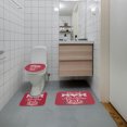 thumbnail image 1 of Proud Mom of Two Awesome Girls Floral 3pcs Bathroom Rug Set - Non-Slip Red Flannel Bath Mat, 1 of 6