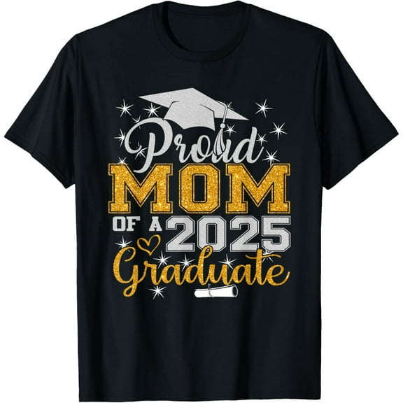 Proud Mom of a 2025 Graduate Class Senior Graduation mother T-Shirt100% pure cotton