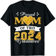 Proud Mom of two class of 2024 graduates twins graduation T-Shirt
