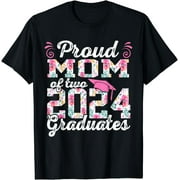 Proud Mom of two class of 2024 graduates twins graduation T-Shirt