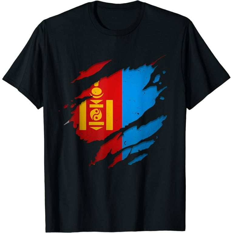 Faded Mongolian Flag, Distressed Flag Of Mongolia T-Shirt Faded Mongolian Flag, Distressed Flag Of Mongolia T-Shirt