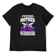 Proud Mother Of A Meningioma Warrior Awareness Advocate Mom T-Shirt Black