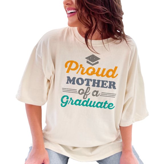 Proud Mother of a Graduate, Graduation Themed, Ivory Comfort Colors T-Shirt, Small