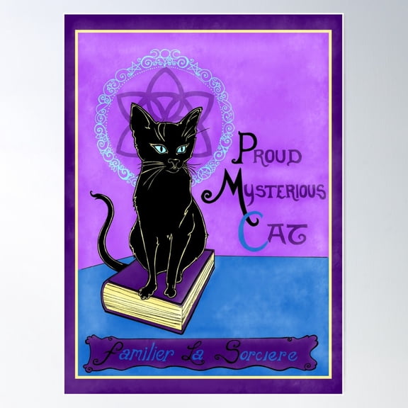 Proud Mysterious Cat Poster Wall Art, Modern Wall Decor For Living Room Bedroom, 8x12 UNFRAMED
