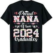 Proud Nana of two class of 2024 graduates twins graduation T-Shirt