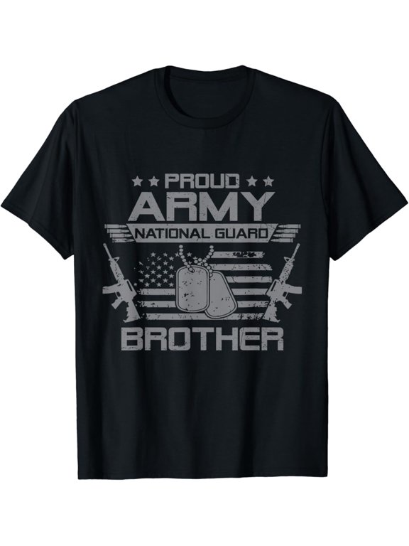 Proud National Guard Brother Flag USA Military T-Shirt