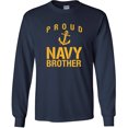 thumbnail image 1 of Proud Navy Brother Long Sleeve T-Shirt in Navy, 1 of 3
