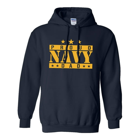 Proud Navy Dad Hooded Sweatshirt in Navy