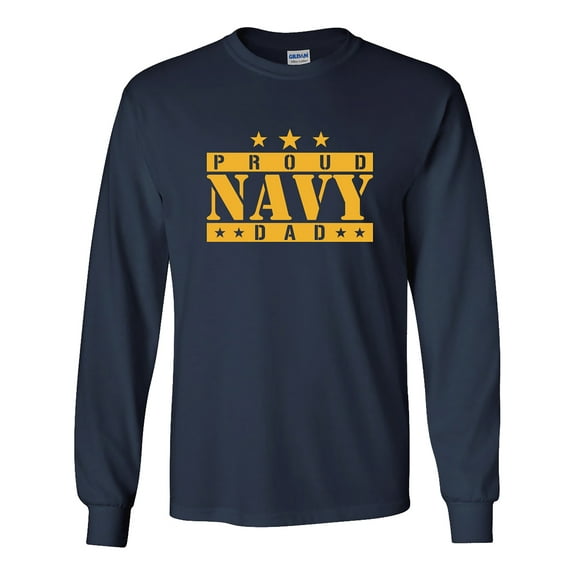 Proud Navy Dad Long Sleeve T-Shirt in Navy