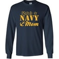 thumbnail image 1 of Proud Navy Mom Long Sleeve T-Shirt in Navy, 1 of 3