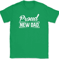 thumbnail image 1 of Proud New Dad T-Shirt Funny Expecting Fathers Day Gift Text Tee - Green, 3XL, 1 of 1