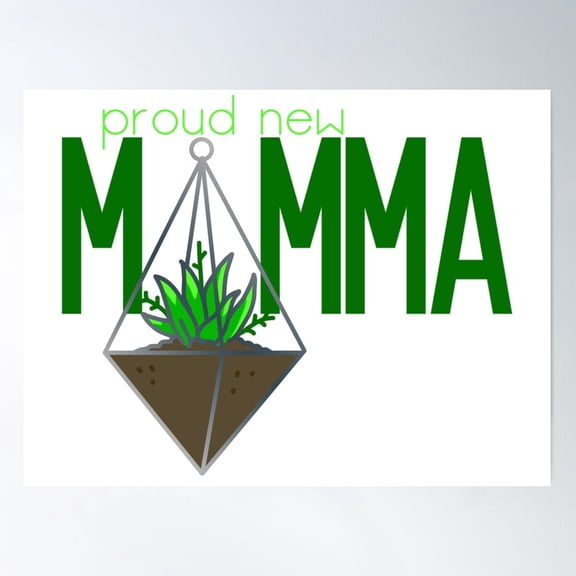 Proud New Plant Momma Poster Wall Art, Modern Wall Decor For Living Room Bedroom, 8x12 UNFRAMED