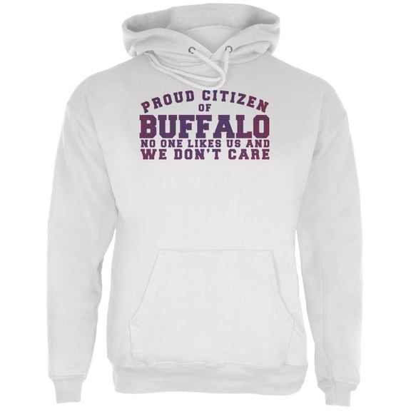Proud No One Likes Buffalo White Adult Hoodie - Medium
