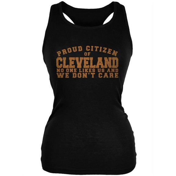Proud No One Likes Cleveland Black Juniors Soft Tank Top - Medium