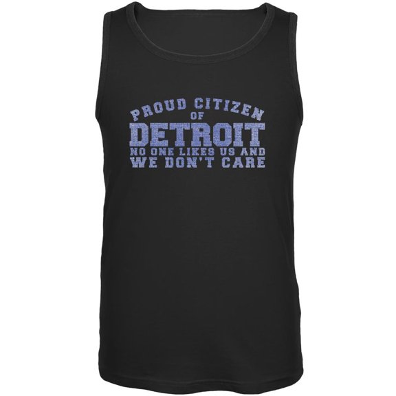 Proud No One Likes Detroit Black Adult Tank Top - Small