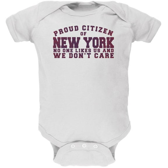 Proud No One Likes New York White Soft Baby One Piece - 3-6 months