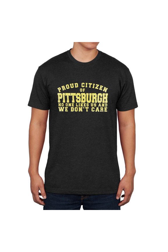Proud No One Likes Pittsburg Mens Soft T Shirt Vintage Black 2XL