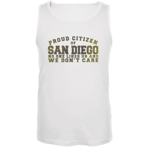 Proud No One Likes San Diego White Adult Tank Top - X-Large