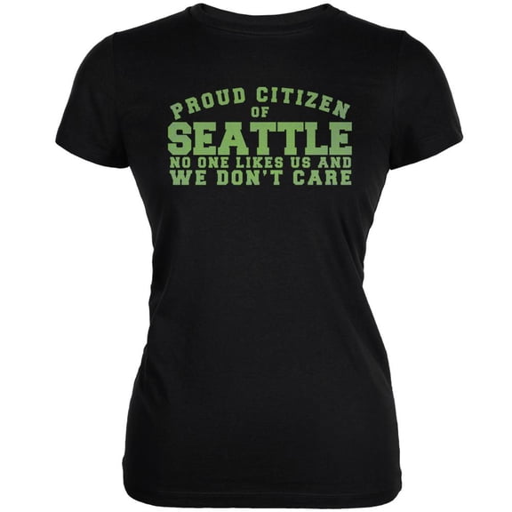 Proud No One Likes Seattle Black Juniors Soft T-Shirt - Large