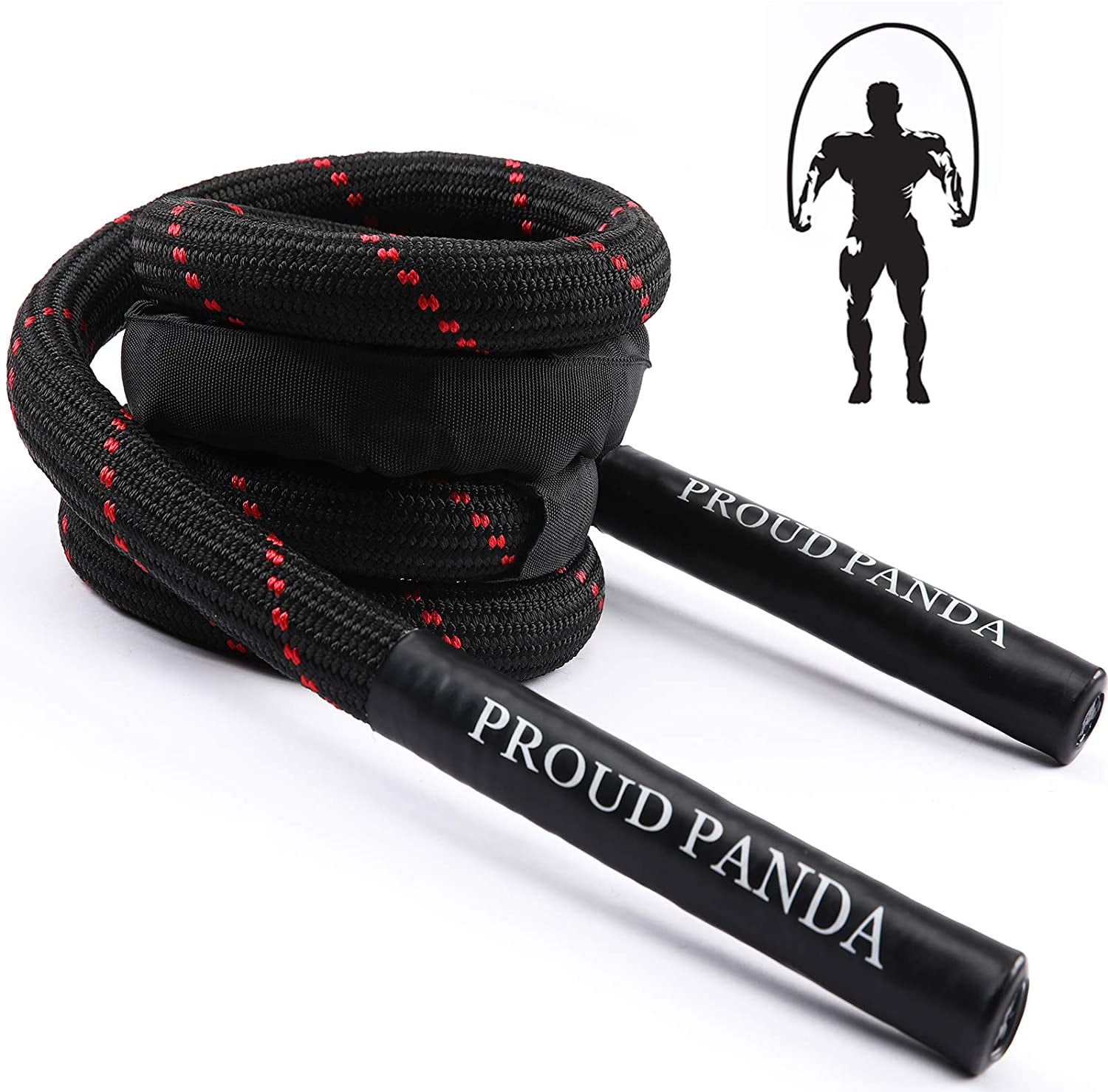 Proud Panda Weighted Jump Ropes for Fitness, 3LB Heavy Jump Rope for Men &  Women Adults, Workout Equipment Skipping Battle Rhino Rope with Sleeve for