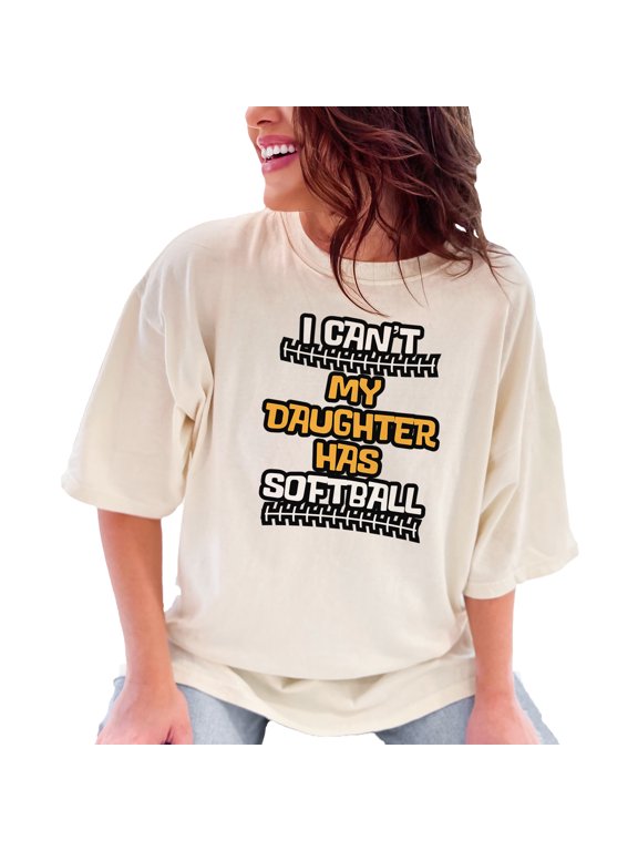 Proud Parent Sports Softball Quote, Ivory Comfort Colors T-Shirt, Medium