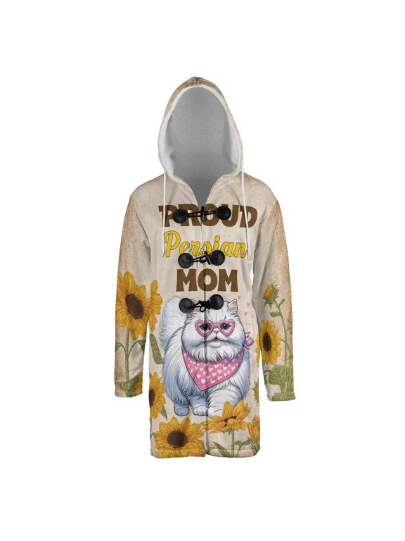 Proud Persian Mom Happy Mother's Day with Love All Over Print 3D Hooded Duffle Toggle Coat Cat Lover Kitten Owner Gifts - 02003