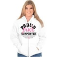 thumbnail image 1 of Proud Pink Ribbon Cancer Supporter Zip Hoodie Sweatshirt Women Brisco Brands S, 1 of 6