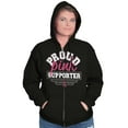 thumbnail image 1 of Proud Pink Ribbon Cancer Supporter Zip Hoodie Sweatshirt Women Brisco Brands X, 1 of 1