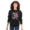 thumbnail image 1 of Proud Pink Supporter Breast Cancer Women Crewneck Sweatshirt Brisco Brands S, 1 of 6