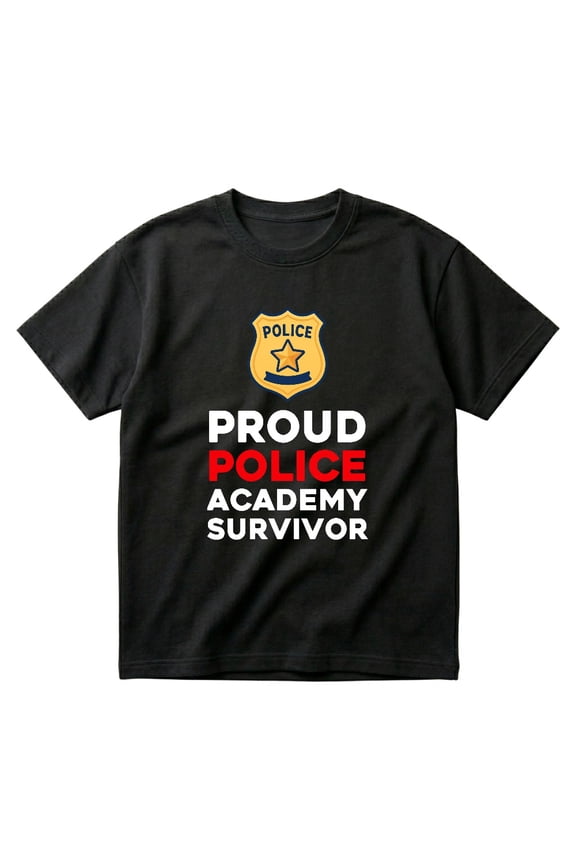Proud Police Academy Survivor Funny Graduation Gift Cop Cadet T-Shirt