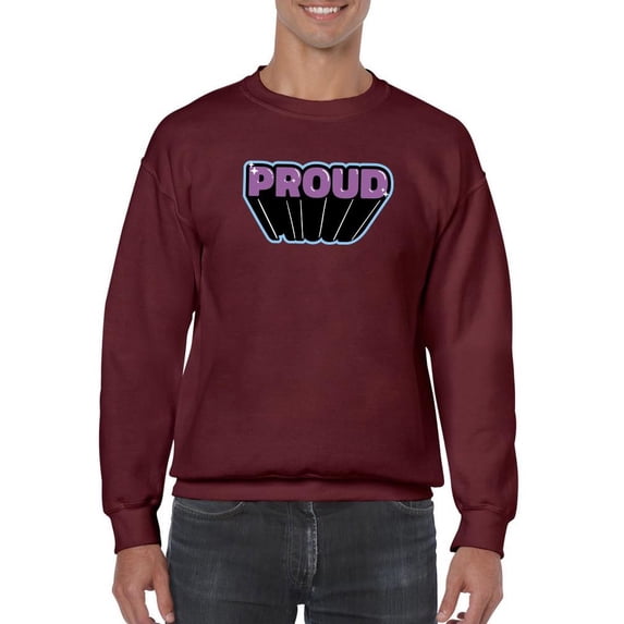 Proud Purple Glitter Banner Sweatshirt Men -Smartprints Designs, Male x-Large