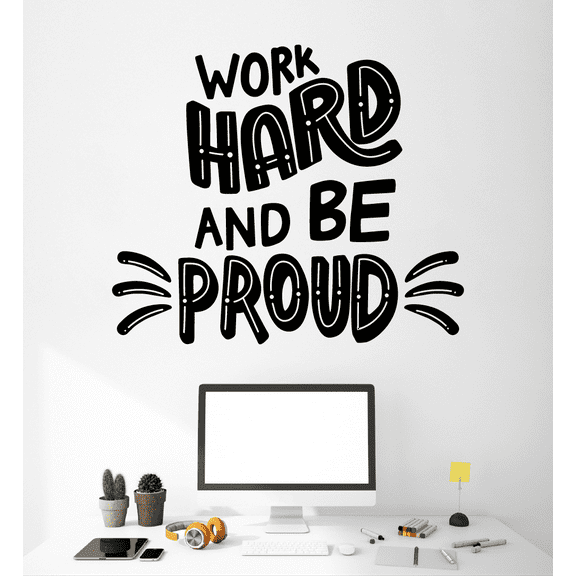 Be Proud Quote Classroom Wall Decals Stickers Education Educational Quotes for Teachers Students School Room Nursery Kindergarten Library Home Art Decals Wall Art Vinyl Decoration Size (10x10 inch)