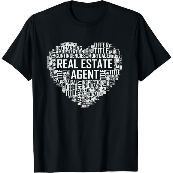 Proud Real Estate Agent Heart Gift House Seller Gifts T-Shirt