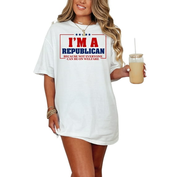 Proud Republican Statement Patriotic Political, White Comfort Colors T-Shirt, Small