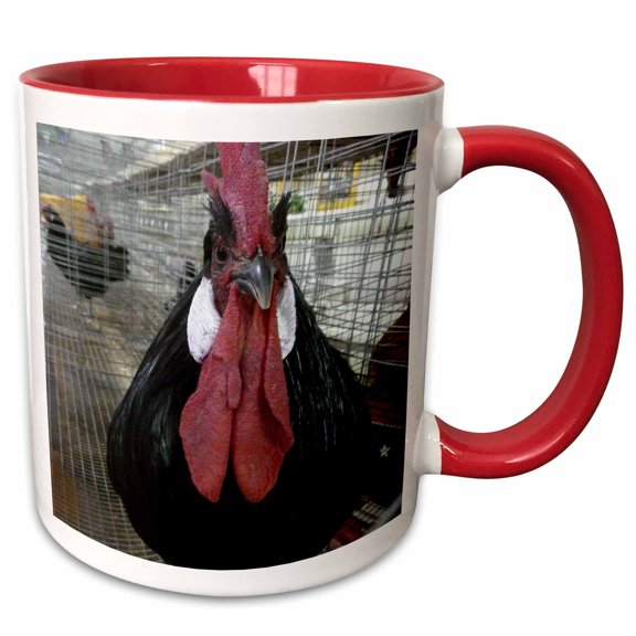 3drose, Proud Rooster, 11oz Two-tone Red Mug