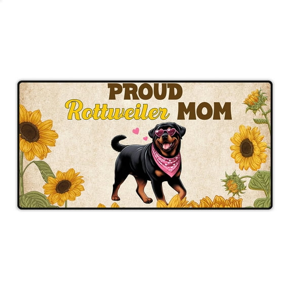 Proud Rottweiler Mom Happy Mother's Day with Love Desk Mat Full Keyboard Mouse Pad Rottie Dog Lover Gifts Idea Large Mousepad - 02003