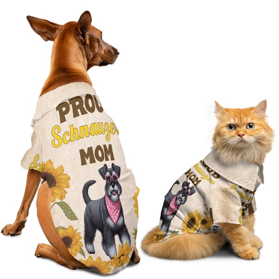 Proud Schnauzer Mom Happy Mother's Day with Love Hawaiian Summer Shirt for Small Medium Large Dog Cat Miniature Schnauzer Dog Lover - 02003