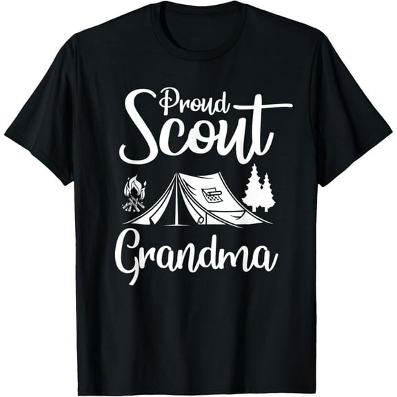 Proud Scout Grandma Camping Scouting Tent Scout Mom Leader T-Shirt